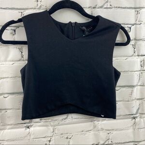 Streetwear society black cropped zipper back top